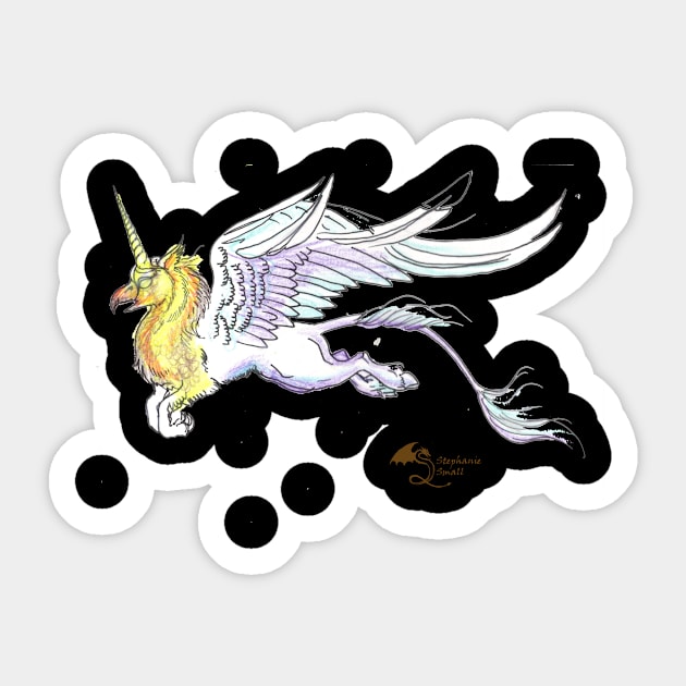 Unicorn Horses Pony Equine Equestrian Hippogriff Falconry Gryphon Griffin Hippogriffin Wings Winged Flying Yin Yang Sticker by pegacorna